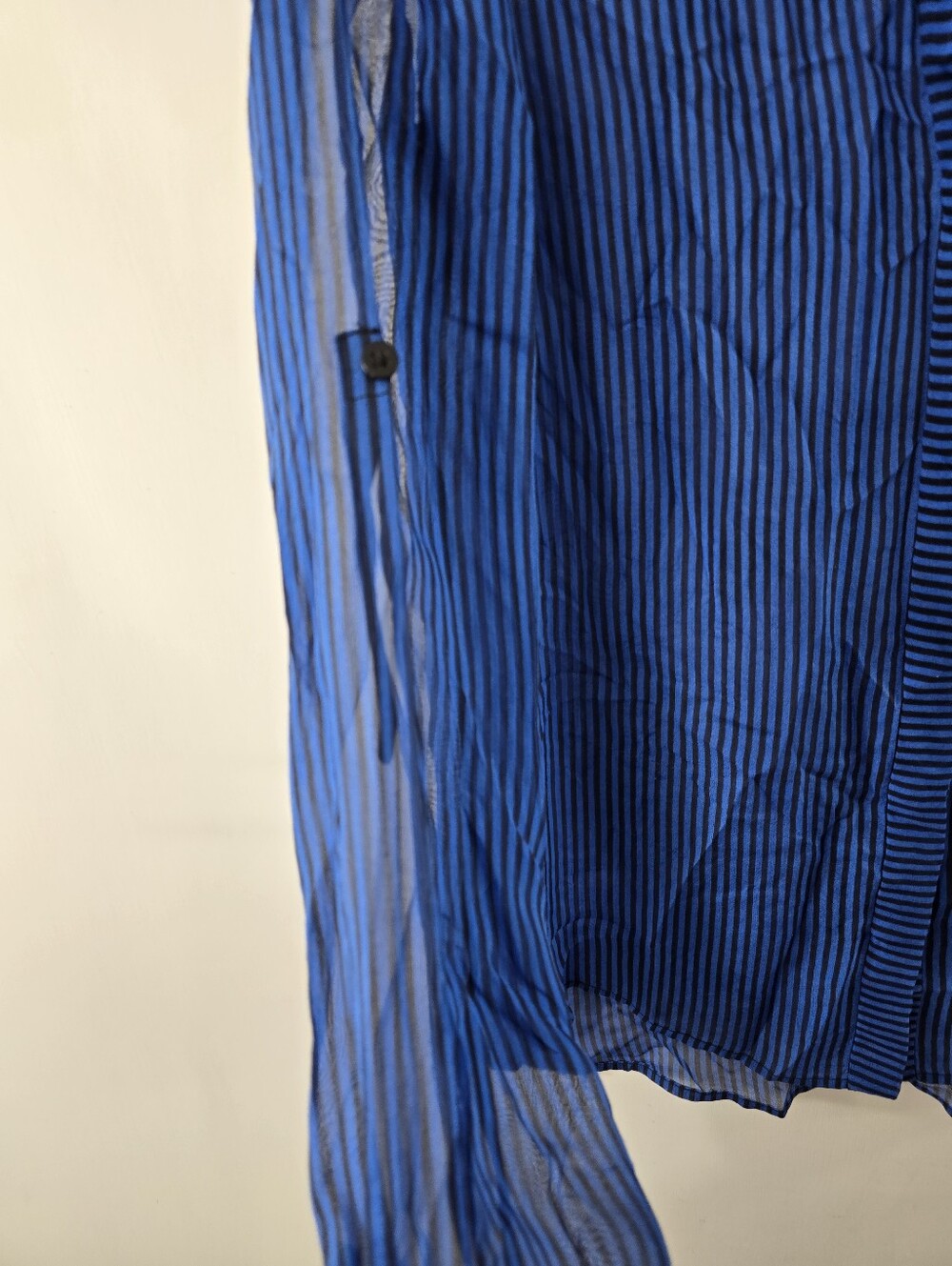 DVF Diane Von Furstenberg Lorelei 2 Silk Button Up Down Stripe Roll Tab Blouse 8 - Picture 9 of 12